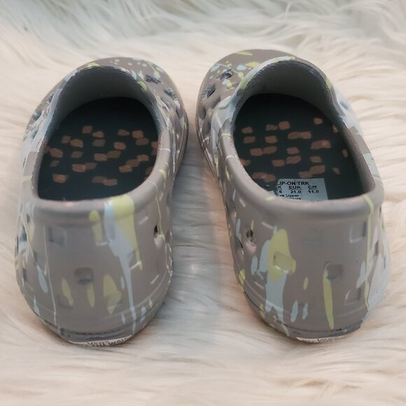 Vans Grey Paint Splatter Slip-On TRK Toddler Water Shoes SZ 5.5 - Picture 3 of 7